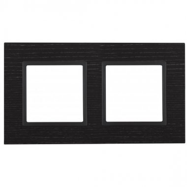 Фотография товара 'Эра Рамка на 2 поста, дерево, Эра Elegance, чёрн.дерево+антр Б0034571'