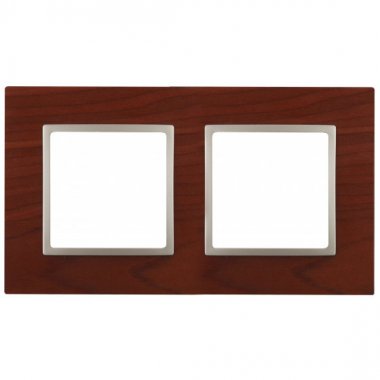 Фотография товара 'Эра Рамка на 2 поста, дерево, Эра Elegance, вишня+шамп Б0034573'