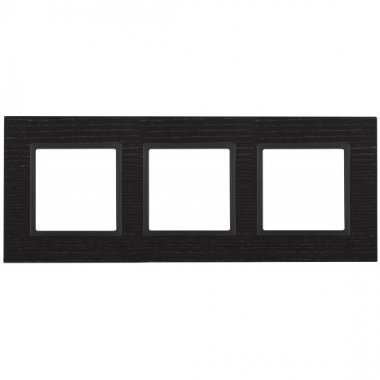 Фотография товара 'Эра Рамка на 3 поста, дерево, Эра Elegance, чёрн.дерево+антр Б0034577'