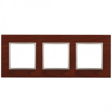 Фотография товара 'Эра Рамка на 3 поста, дерево, Эра Elegance, вишня+шамп Б0034579'