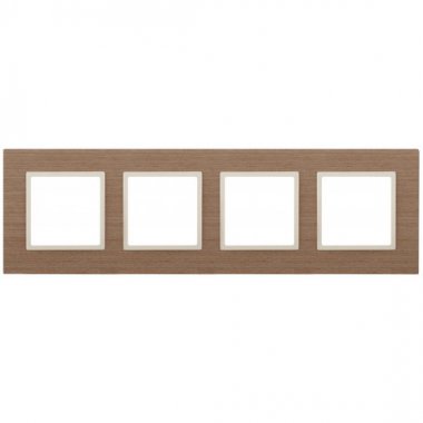 Фотография товара 'Эра Рамка на 4 поста, дерево, Эра Elegance, ясень+сл.кость Б0034584'