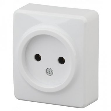 Фотография товара 'Эра Розетка 2P, 16АХ-250В, ОУ, Эра Эксперт, белый Б0031551'
