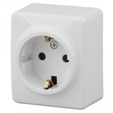 Фотография товара 'Эра Розетка 2P+E Schuko, 16АХ-250В, ОУ, Эра Эксперт, белый Б0020685'