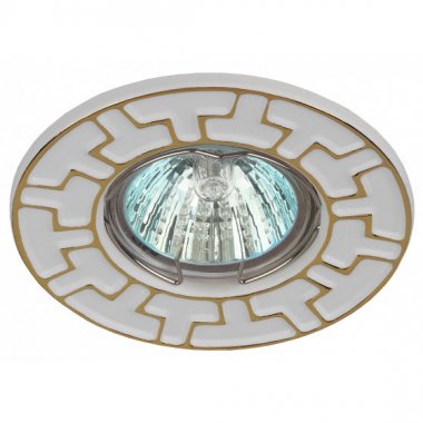 Фотография товара 'Эра Светильник ST5 GD/WH штампованный MR16,12V/220V, 50W белый/золото Б0036487'