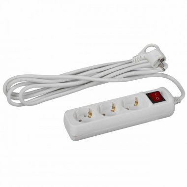 Фотография товара 'Эра Удлинитель бытовой 3гн, 5м, ПВС, 3x1мм2, 16A Б0028379'