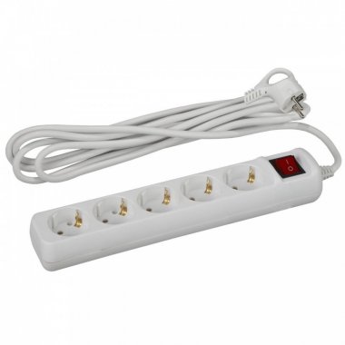 Фотография товара 'Эра Удлинитель бытовой 5гн, 5м, ПВС, 3x1мм2, 16A Б0028383'