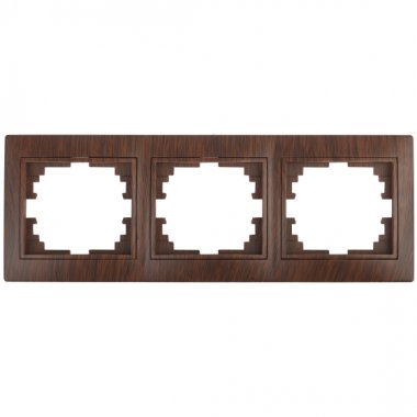 Фотография товара 'Эра Рамка для розеток и выключателей Intro Plano 1-503-10 на 3 поста горизонтальная, СУ, венге Б0030100'