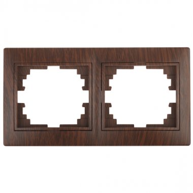 Фотография товара 'Эра Рамка для розеток и выключателей Intro Plano 1-502-10 на 2 поста горизонтальная, СУ, венге Б0030096'