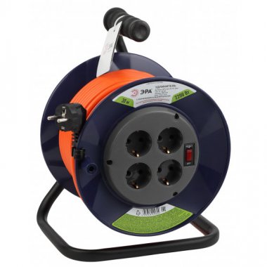 Фотография товара 'Эра Удлинитель силовой RPx-4es-3х1.0-30m на п. катушке c/з 4 гн 30м ПВС 3х1 Б0046847'