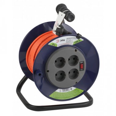 Фотография товара 'Эра Удлинитель силовой RPx-4s-2x0.75-30m на п. катушке б/з 4 гн 30м ПВС 2х0.75 Б0043048'