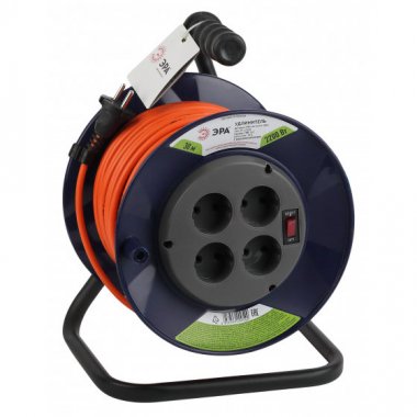 Фотография товара 'Эра Удлинитель силовой RPx-4s-2x1.0-30m на п. катушке б/з 4 гн 30м ПВС 2х1 Б0046843'