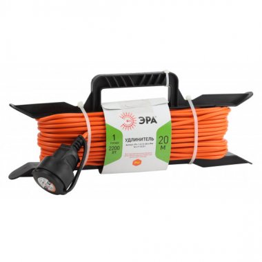 Фотография товара 'Эра Удлинитель силовой UFx-1-2x1.0-20m-IP44 на рамке б/з 1 гн 20м ПВС 2х1 Б0043040'