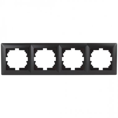 Фотография товара 'Эра Рамка для розеток и выключателей Intro Solo 4-504-05 на 4 поста, СУ, антрацит Б0043428'