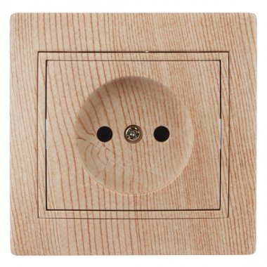 Фотография товара 'Эра Розетка Intro Plano 1-201-11 без заземления 2P, 16А-250В, IP20, СУ, сосна Б0053872'