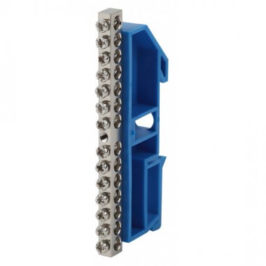 Фотография товара 'Эра Шина N Ноль на DIN-изол ШНИ-6х9-14 никелированная Д-Синий Б0044137'