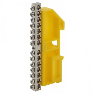 Фотография товара 'Эра Шина PE Земля на на DIN-изол ШНИ-6х9-14 никелированная Д-Желтый Б0044143'