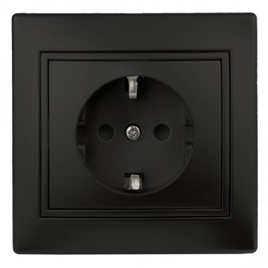 Фотография товара 'Эра Розетка Intro Plano 1-202-05 с заземлением 2P+E Schuko, 16А-250В, IP20, СУ, антрацит Б0053881'
