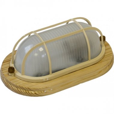 Фотография товара 'Эра НБО 04-60-012с решеткой серия КАНТРИ (дерево), 60Вт, Е27, 220В, IP54 Б0048417'