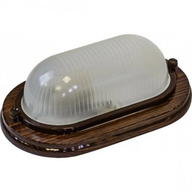 Фотография товара 'Эра Светильник Кантри дерево/стекло IP54 E27 max 60Вт 232х140 ОВАЛ Б0048248'