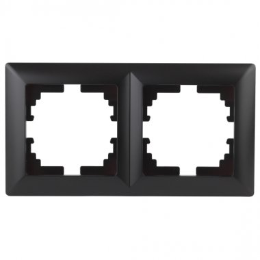 Фотография товара 'Эра Рамка для розеток и выключателей Intro Solo 4-502-05 на 2 поста, СУ, антрацит Б0043414'