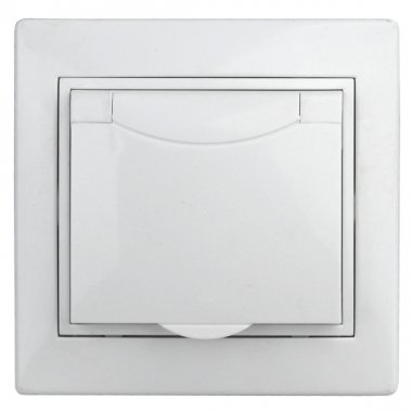 Фотография товара 'Эра Розетка 2P+E Schuko с крышкой штор., 16А-250В, СУ, Al+Cu, Plano, белый (10/100/2500) Б0038596'