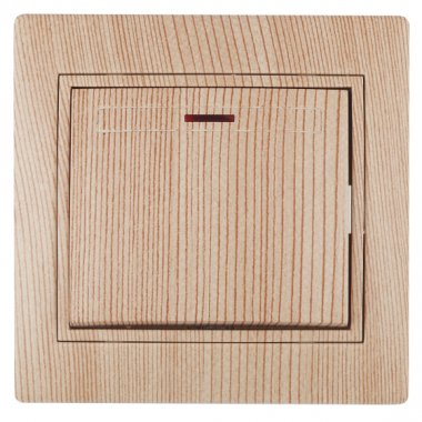 Фотография товара 'Эра Выключатель с подсветкой, 10А-250В, IP20, СУ, Plano, сосна (10/200/2400) Б0030037'