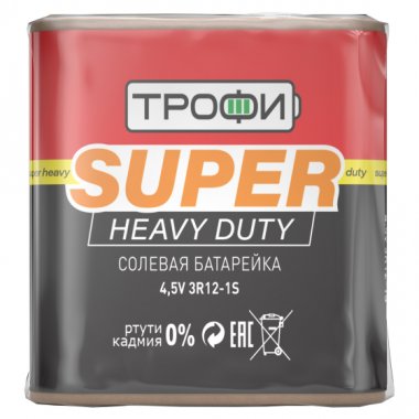 Фотография товара 'Эра Батарейки Трофи 3R12-1S SUPER HEAVY DUTY Zinc C0034622'