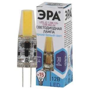 Фотография товара 'Эра Лампочка светодиодная STD LED JC-1,5W-12V-COB-840-G4 G4 1,5Вт капсула Б0033198'