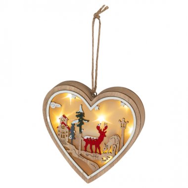 Фотография товара 'Эра Светильник ENGDS-5L новогодний светодиодный Сердце подвесной 10 см 2*АА Б0060479'