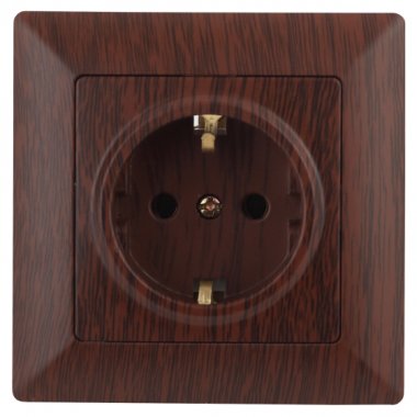 Фотография товара 'Эра Розетка Intro Solo 4-206-10 с заземлением 2P+E Schuko со шторками, 16А-250В, IP20, СУ, венге Б0053687'