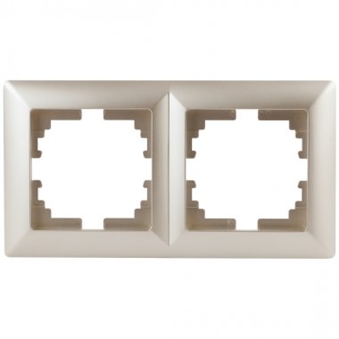 Фотография товара 'Эра Рамка для розеток и выключателей Intro Solo 4-502-04 на 2 поста, СУ, шампань Б0043413'