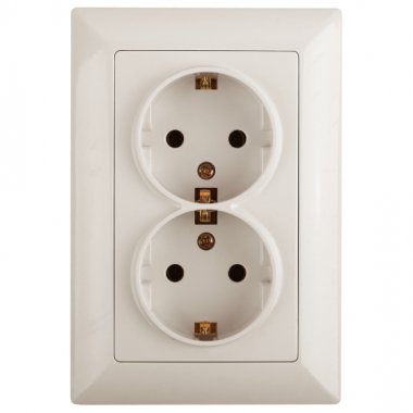 Фотография товара 'Эра Розетка Intro Solo 4-205-02 с заземлением двойная 2X2P+E Schuko, 16А-250В, IP20, СУ, слоновая кость Б0053675'