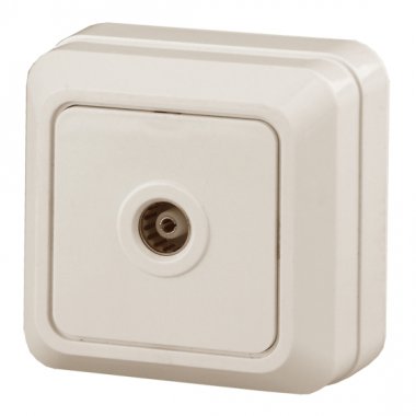 Фотография товара 'Эра Розетка Intro Quadro 2-301-02 TV одиночная, IP20, ОУ, слоновая кость Б0027659'