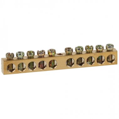 Фотография товара 'Эра Шина NO-122-15 PEN земля-ноль 6х9мм 10/1 латунная с креплениями по центру Б0047229'