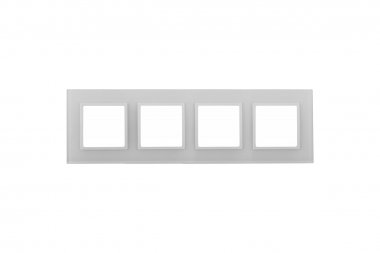 Фотография товара 'Эра Рамка для розеток и выключателей Elegance 14-5104-01 на 4 поста, стекло, Б0059172'