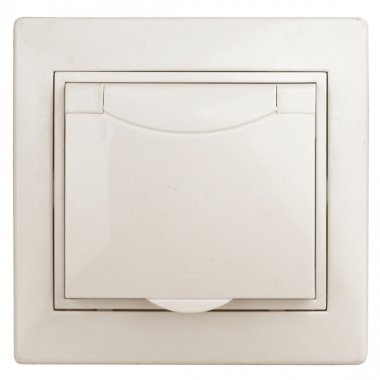 Фотография товара 'Эра Розетка Intro Plano 1-203-02 с заземлением 2P+E Schuko с крышкой, 16А-250В, IP20, СУ, слоновая кость Б0053890'