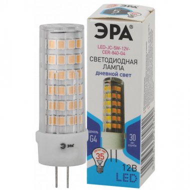 Фотография товара 'Эра LED JC-5W-12V-CER-840-G4 (диод, капсула, 5Вт, G4) (20/500/21000), Б0049088'