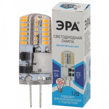 Фотография товара 'Эра LED-JC-2,5W-12V-SLC-840-G4 (диод, капсула, 2,5Вт, G4) (20/500/24500), Б0049090'