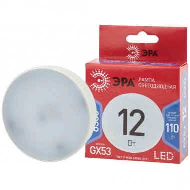 Фотография товара 'Эра LED GX-12W-865-GX53 R ЭРА (диод, таблетка, 12Вт, хол, GX53) (10/100/4200), Б0048014'