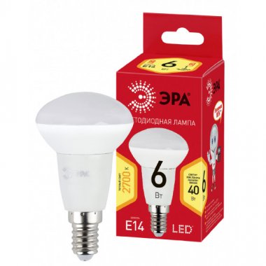 Фотография товара 'Эра ECO LED R50-6W-827-E14 ЭРА (диод, рефлектор, 6Вт, тепл, E14) (10/100/3600), Б0020633'