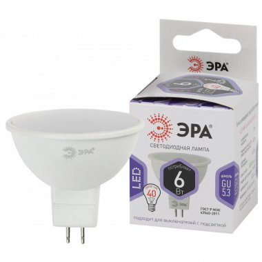 Фотография товара 'Эра LED MR16-6W-860-GU5.3 ЭРА (диод, софит, 6Вт, холод, GU5.3) , Б0049069'