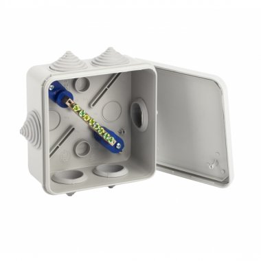 Фотография товара 'Эра Коробка уравнивания потенциалов KUPR 100х100х50мм, шина 6х9, 8 групп IP55, Б0051417'