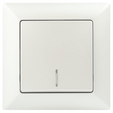 Фотография товара 'Эра Выключатель Intro Solo 4-102-06 одноклавишный с подсветкой, 10А-250В, IP20, СУ, перламутр Б0053568'