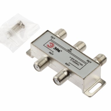 Фотография товара 'Эра Делитель ТВ ЭРА D-F-03 4 ответвления под F разъём 5-1000 МГц, Б0048319'