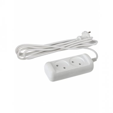 Фотография товара 'Эра Удлинитель электрический ЭРА UX(6)-2-1,5m без заземления 2 розетки 1,5м ПВС 2x0,75мм2 6А, Б0038564'