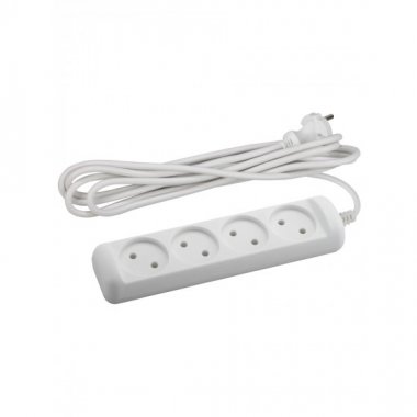 Фотография товара 'Эра Удлинитель электрический ЭРА UX(6)-4-5m без заземления 4 розетки 5м ПВС 2x0,75мм2 6А, Б0038571'