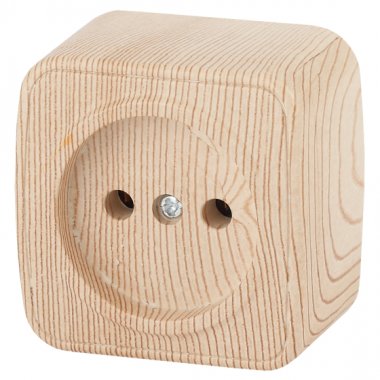 Фотография товара 'Эра Розетка 2P, 16А-250В, IP20, ОУ, Polo, сосна (20/400/4800) Б0036107'