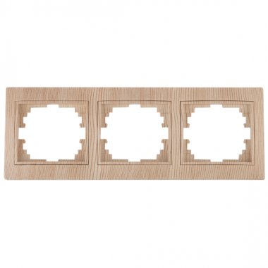 Фотография товара 'Эра Рамка для розеток и выключателей Intro Plano 1-503-11 на 3 поста горизонтальная, СУ, сосна Б0030101'
