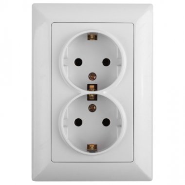 Фотография товара 'Эра Розетка 2X2P+E Schuko, 16А-250В, СУ, Solo, белый Б0043333'