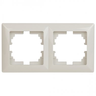 Фотография товара 'Эра Рамка для розеток и выключателей Intro Solo 4-502-02 на 2 поста, СУ, слоновая кость Б0043411'